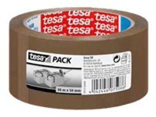 Tesapack - 6 Rubans adhésifs d'emballage - PP - 50 mm x 66 m- havane