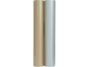 Clairefontaine - Papier cadeau kraft - 70 cm x 3 m - 60 g/m² - or ou argent