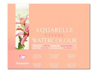 Clairefontaine Etival - Bloc de papier aquarelle - 25 feuilles 24 x 30 cm - 300 g/m²