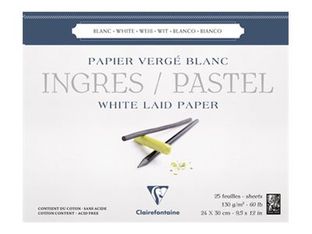 Clairefontaine Ingres Pastel - Bloc de papier dessin - 25 feuilles 24 x 30 cm - 130 g/m²
