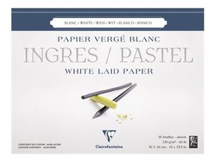 Clairefontaine Ingres Pastel - Bloc de papier dessin - 25 feuilles 30 x 40 cm - 130 g/m²