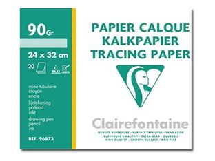 Clairefontaine Fine Arts - Pochette papier calque - 20 feuilles - 24 x 32 cm - 90 gr