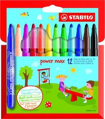 STABILO Power max - 12 Feutres - pointe large - couleurs assorties