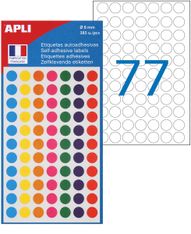 Apli Agipa - 385 Pastilles adhésives - couleur assorties - diamètre 8 mm - réf 100624