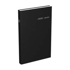 Lecas Carré Travers - Agenda 2 jours par page - 14 x 22 cm - noir