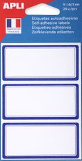 Apli Agipa - 24 Étiquettes scolaires cadre bleu - 34 x 75 mm - réf 111951