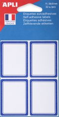Apli Agipa - 32 Étiquettes scolaires cadre bleu - 38 x 50 mm - réf 111961