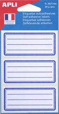 Apli Agipa - 24 Étiquettes scolaires cadre et lignes bleus - 34 x 75 mm - réf 111980