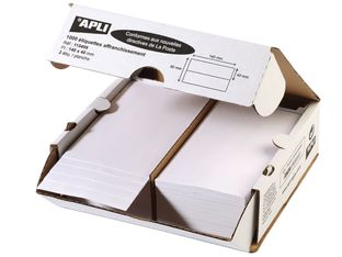 Apli Agipa - 1000 Étiquettes affranchissement blanches - 140 x 40 mm - coins droits - réf 115498