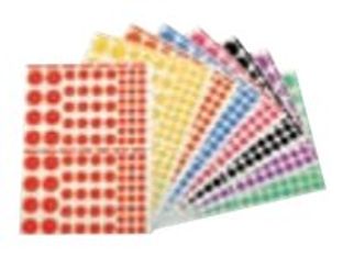 Apli - 10 feuilles gommettes rondes - coloris assortis