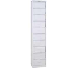 Colonne à clapets - L41 x H198 x P35 - 10 clapets - gris clair