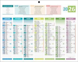 Calendrier bancaire année civile BOUCHUT "4 Saisons Mini" 21 x 26,5 cm Pefc 70 %