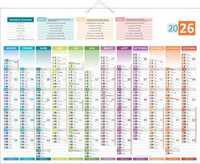 Calendrier bancaire année civile BOUCHUT "Uni-Compact" 43 x 55 cm Pefc 70 %