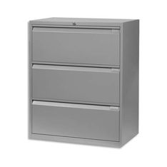 Crédence métallique monobloc -  3 tiroirs - H102 x L80 x P48 cm - gris clair