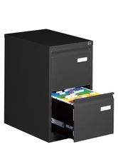Classeur métallique monobloc professionnel - 2 tiroirs - H71 x L41 x P62 cm - noir