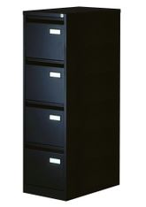 Classeur métallique pour dossiers suspendus - 4 tiroirs - H132 x L41 x P62 cm - noir
