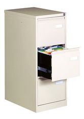 Classeur métallique monobloc professionnel - 3 tiroirs - H102 x L41 x P62 cm - beige