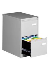 Classeur à tiroirs Bisley - 2 tiroirs - H71 x L41 x P62 cm - gris clair
