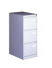 Classeur métallique monobloc professionnel - 3 tiroirs - H102 x L41 x P62 cm - gris clair