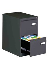 Classeur métallique monobloc professionnel - 2 tiroirs - H71 x L41 x P62 cm - anthracite