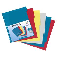 Viquel Geode - Intercalaire repositionnable 6 positions - A4 Maxi - polypropylène coloré