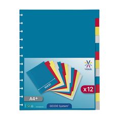 Viquel Geode - Intercalaire repositionnable 12 positions - A4 Maxi - polypropylène coloré