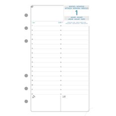Exacompta Exatime 17 - Recharge pour organiseur - 1 jour par page - 10,5 x 17,2 cm