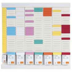 Nobo - Planning à fiches T - 7 colonnes indice 2 - 48 x 48 cm - blanc