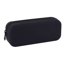 Trousse rectangulaire en silicone noir Up North avec zip imperméable - ouverture large et nettoyage facile