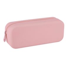 Trousse rectangulaire en silicone rose Up North avec zip imperméable - style contemporain et nettoyage facile