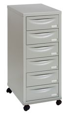 Module de rangement à roulettes 6 tiroirs - gris