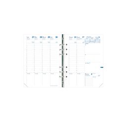 Quo Vadis - Recharge Organiseur - 2026-2027 - Timer 21 Planing - Semainier Planning - Français - 16 mois de septembre à décembre - 15x21 cm - Papier Clairefontaine blanc - Fabrication française
