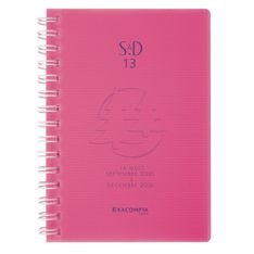 Agenda de poche spiralé Linicolor - 1 semaine sur 2 pages - 16 mois - 9 x 13 cm - disponible dans différentes couleurs - Exacompta