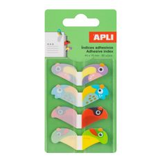 80 index adhésifs - oiseaux tropicaux - style enfantin - repositionnables pour agendas - lectures et devoirs