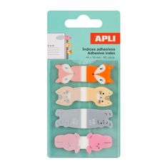 80 index adhésifs - motifs enfantins animaux mignons - repositionnables - pour agendas - livres et devoirs
