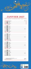 Calendrier bloc mensuel à feuillets année civile BOUCHUT "411 Bleu" 19 x 42 cm Pefc 70 %