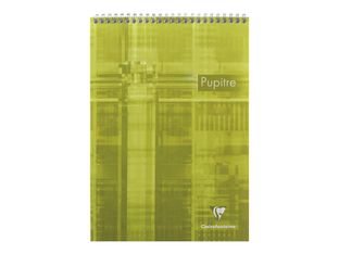 Clairefontaine - Bloc notes Pupitre - A4 - 160 pages - petits carreaux - à spirales - blanc
