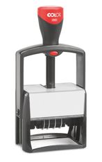 Colop 2860 Classic Line - Tampon dateur métallique personnalisable - 9 lignes - format rectangulaire