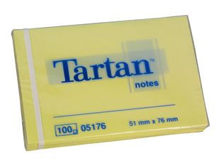 Notes repositionnables Tartan Jaunes - 76 x 51 mm