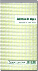 Exacompta - Manifold Carnet de bulletins de paie - 50 dupli - 24 x 13,5 cm