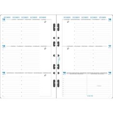 Exacompta Exatime 21 - Recharge pour organiseur - 1 semaine sur 2 pages à l'horizontal - 14,2 x 21 cm