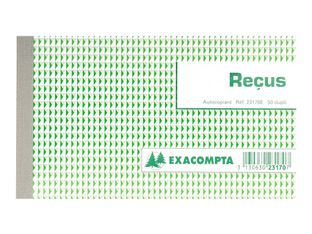 Exacompta - Manifold Carnet de reçus - 50 dupli - 11 x 18 cm