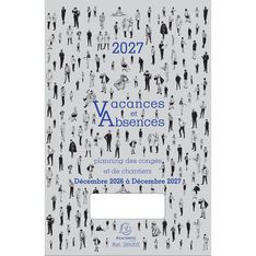 Planning des congés - Vacances et absences de Décembre 2026 à décembre 2027 - Exacompta