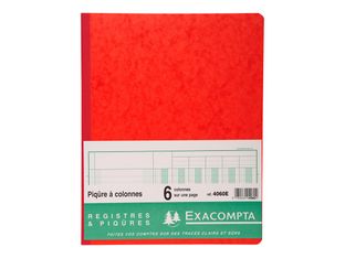 Exacompta - Piqûre comptable - 6 colonnes par page - 32 x 25 cm - 80 pages