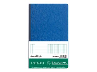 Exacompta - Journal triple folioté 38 lignes - 80 pages - 32 x 19,5 cm