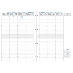 Exacompta Exatime 29 - Recharge pour organiseur - 1 semaine sur 2 pages 1/4H - 21 x 29,7 cm