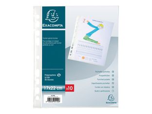 Exacompta - 10 Pochettes perforées - 17 x 22 cm - grainé 5/100