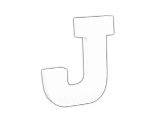 Décopatch - Lettre de décoration J - 12 cm - papier mâché - blanc