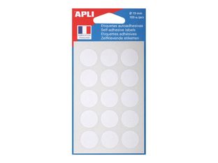 Apli Agipa - 105 Étiquettes blanches rondes - diamètre 19 mm - réf 111830