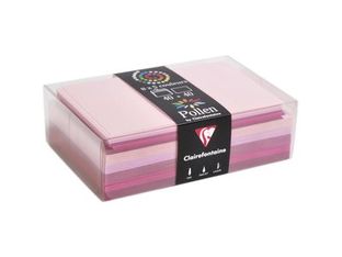 Clairefontaine - enveloppe - International C6 (114 x 162 mm) - côté ouvert - rose, framboise, rose intense, rose dragée, rose hortensia - pack de 40